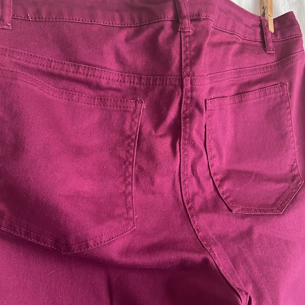 Woman Within Jeans Size 18W. Color is burgundy - Picture 5 of 7